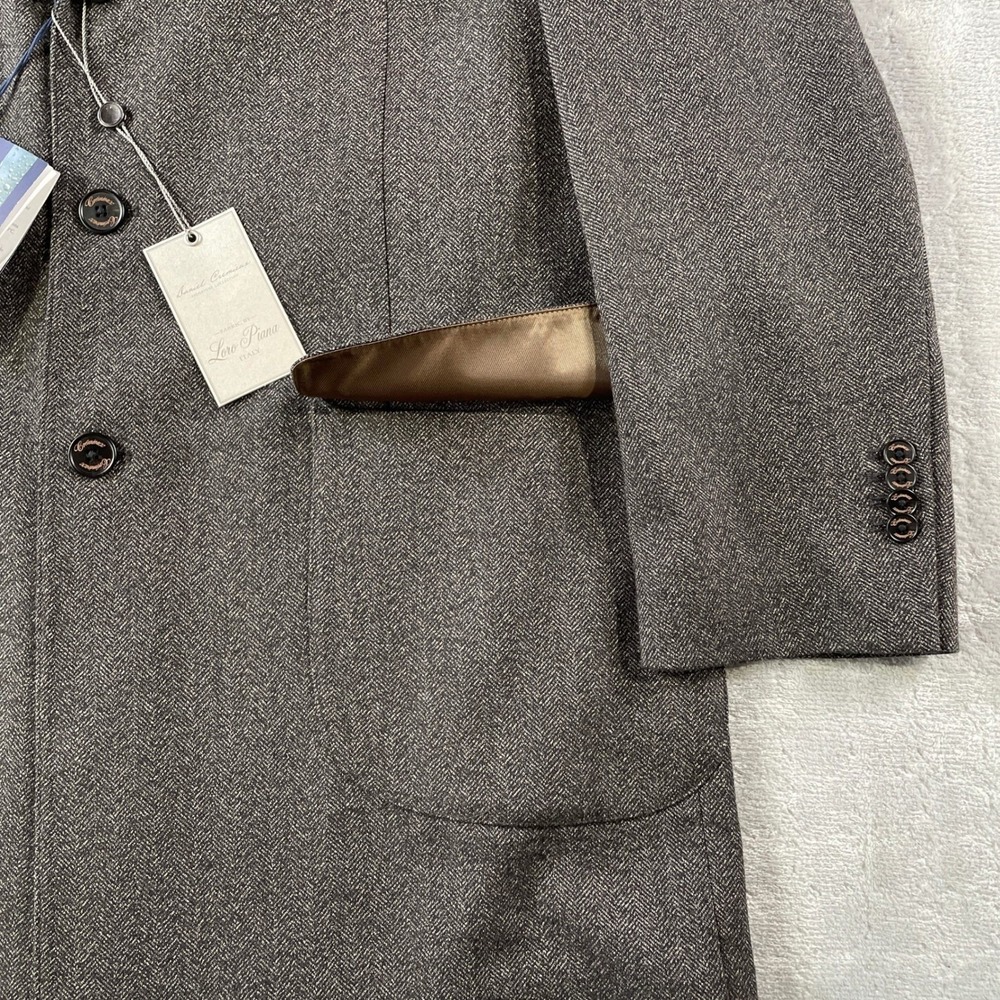 Loro Piana Daniel Cremieux Coat‎ Men XXL Wool Rain System Herringbone Italy - Picture 9 of 12